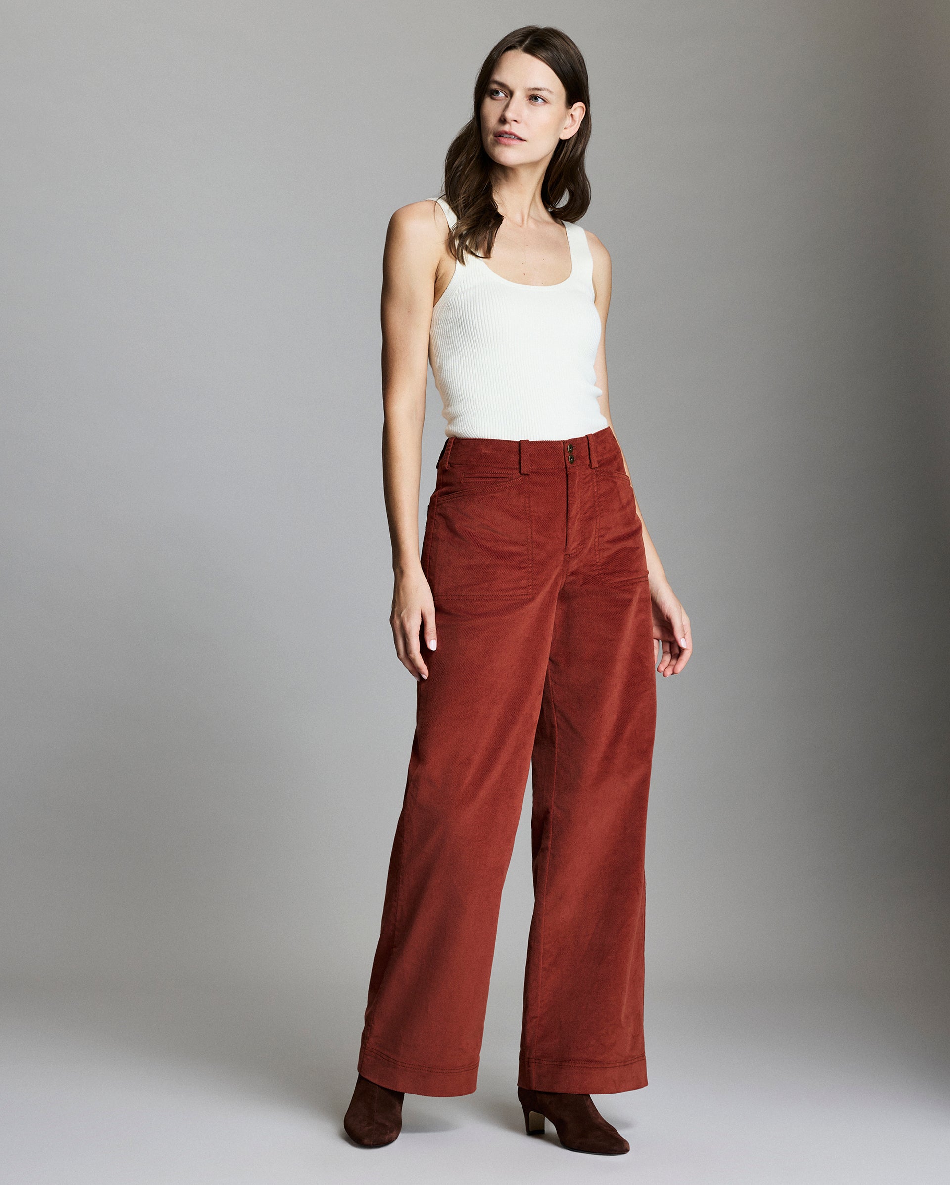 Velvet Twill Wide Leg Pant, Versatile Fit | Billy Reid