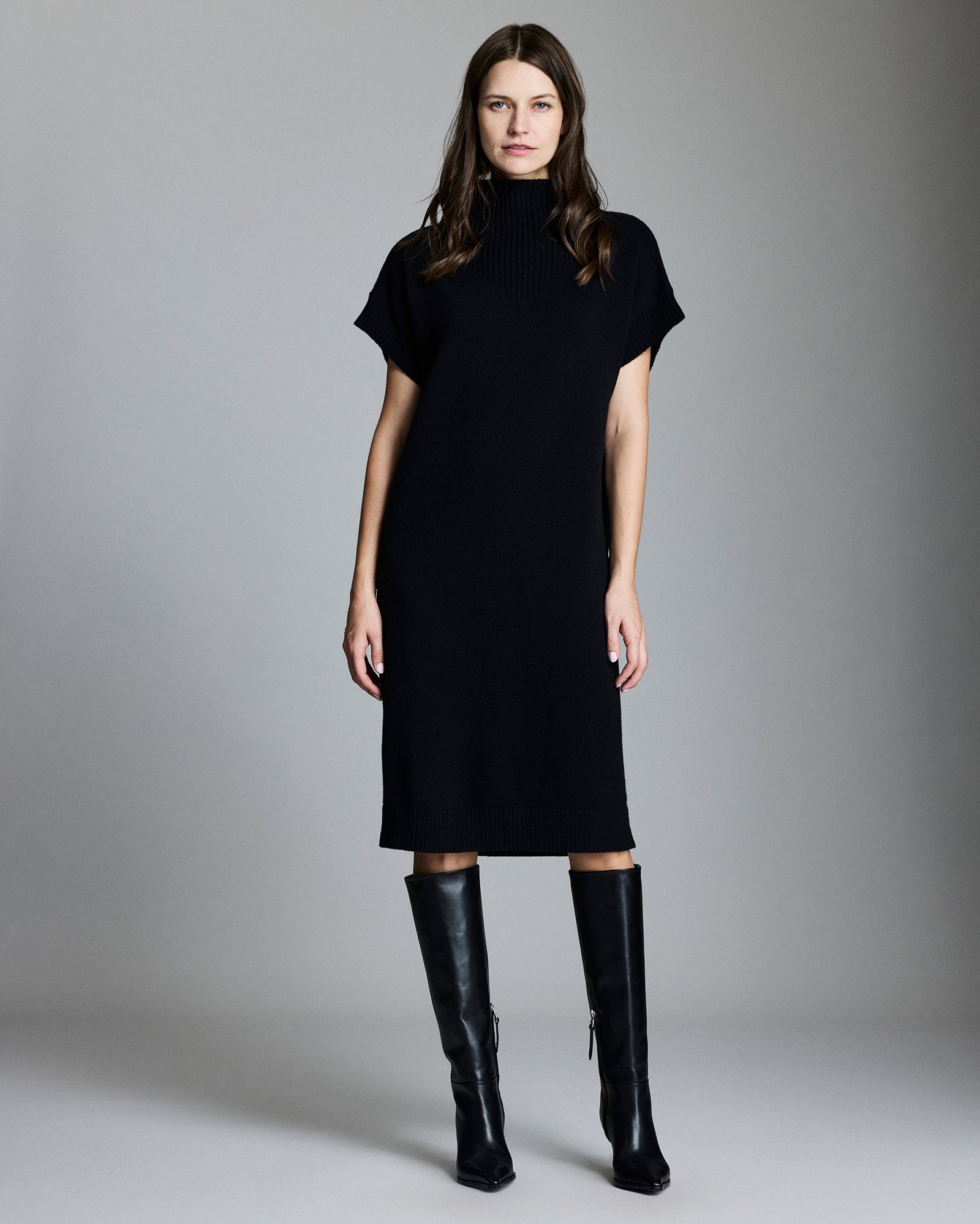 Funnel Neck Sweater Dress in Soft Jersey | Billy Reid Funnel Neck Sweater Dress in Soft Jersey | Billy Reid
