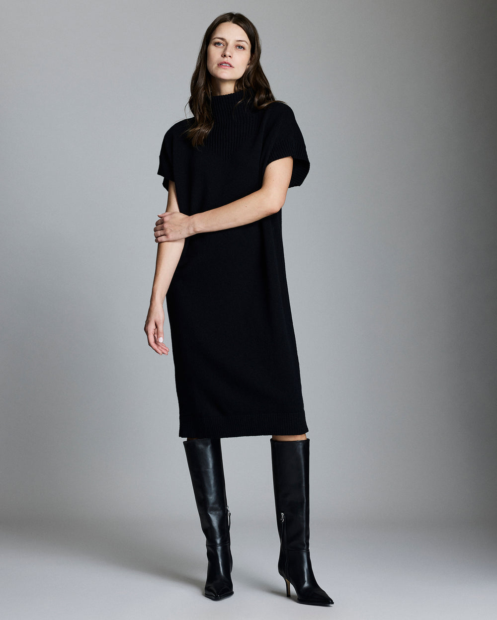 Funnel Neck Sweater Dress