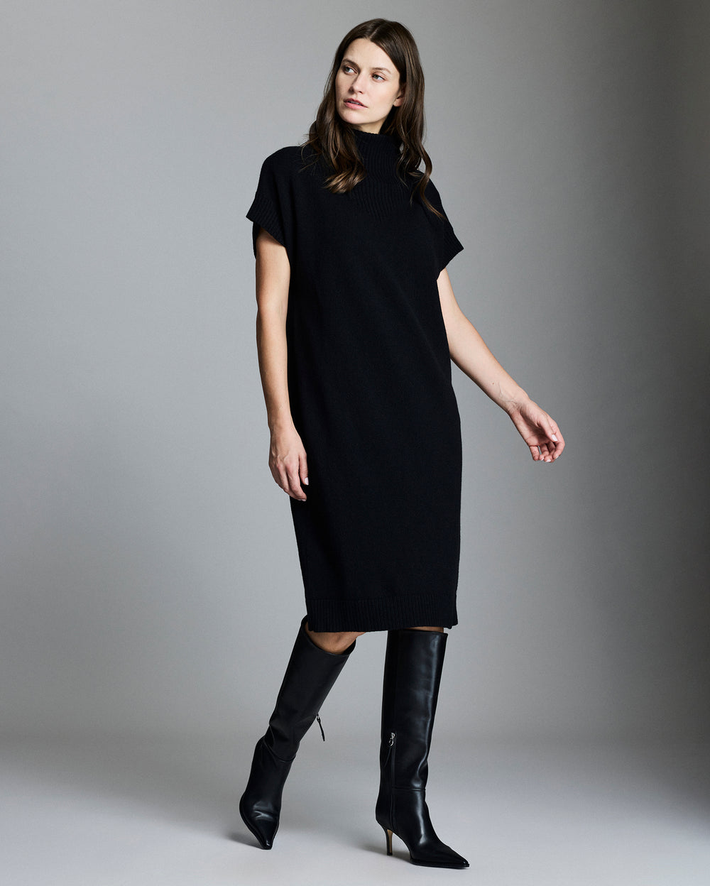 Funnel Neck Sweater Dress