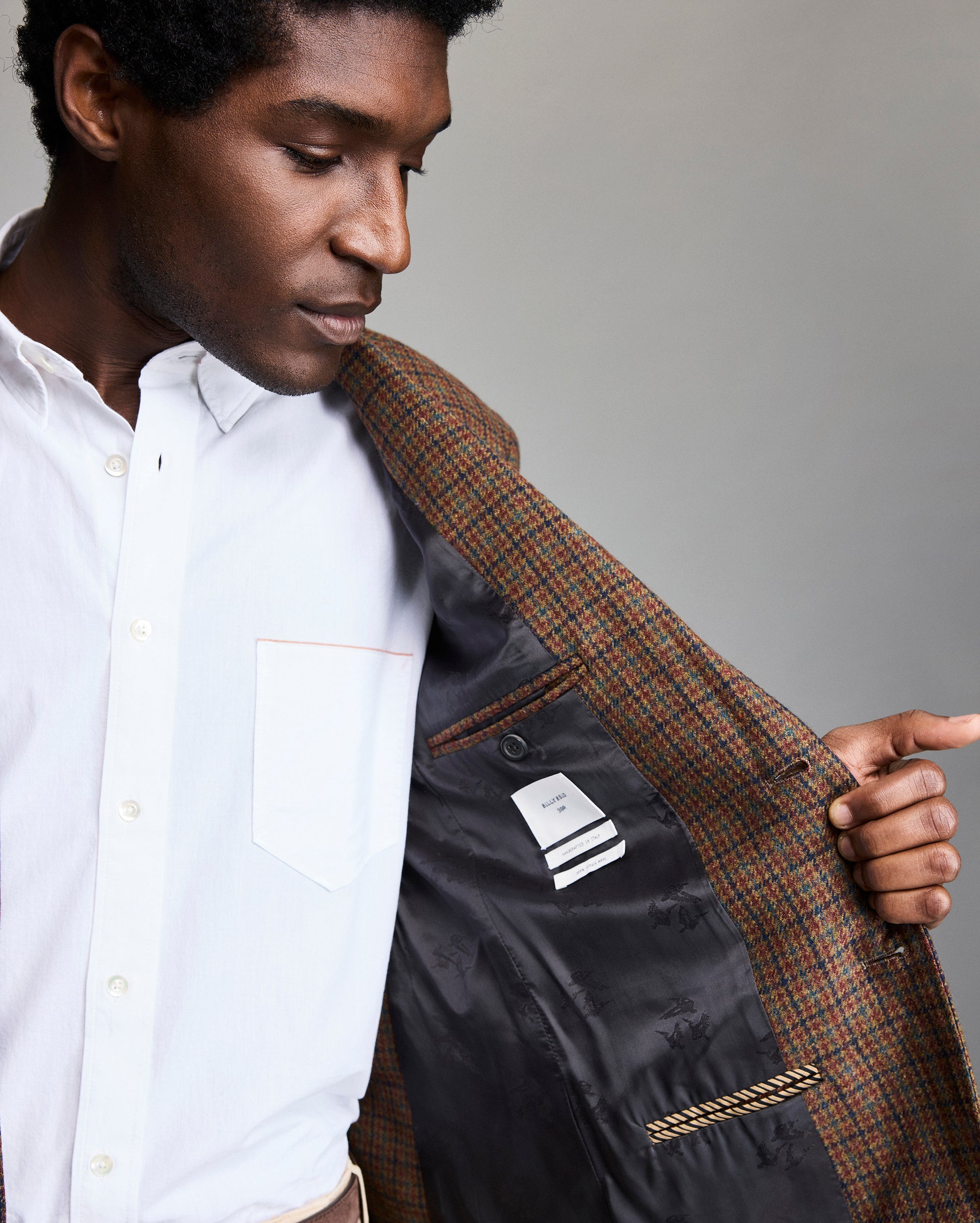 Virgin Wool Houndstooth Archie Jacket | Billy Reid