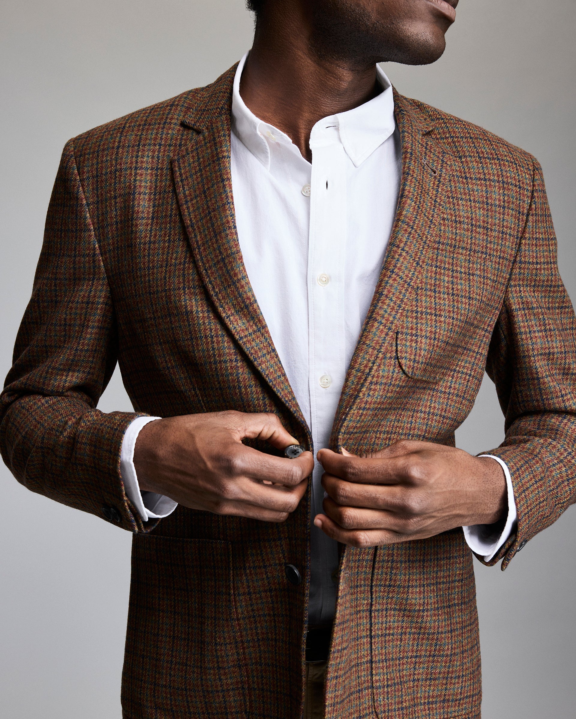 Virgin Wool Houndstooth Archie Jacket | Billy Reid
