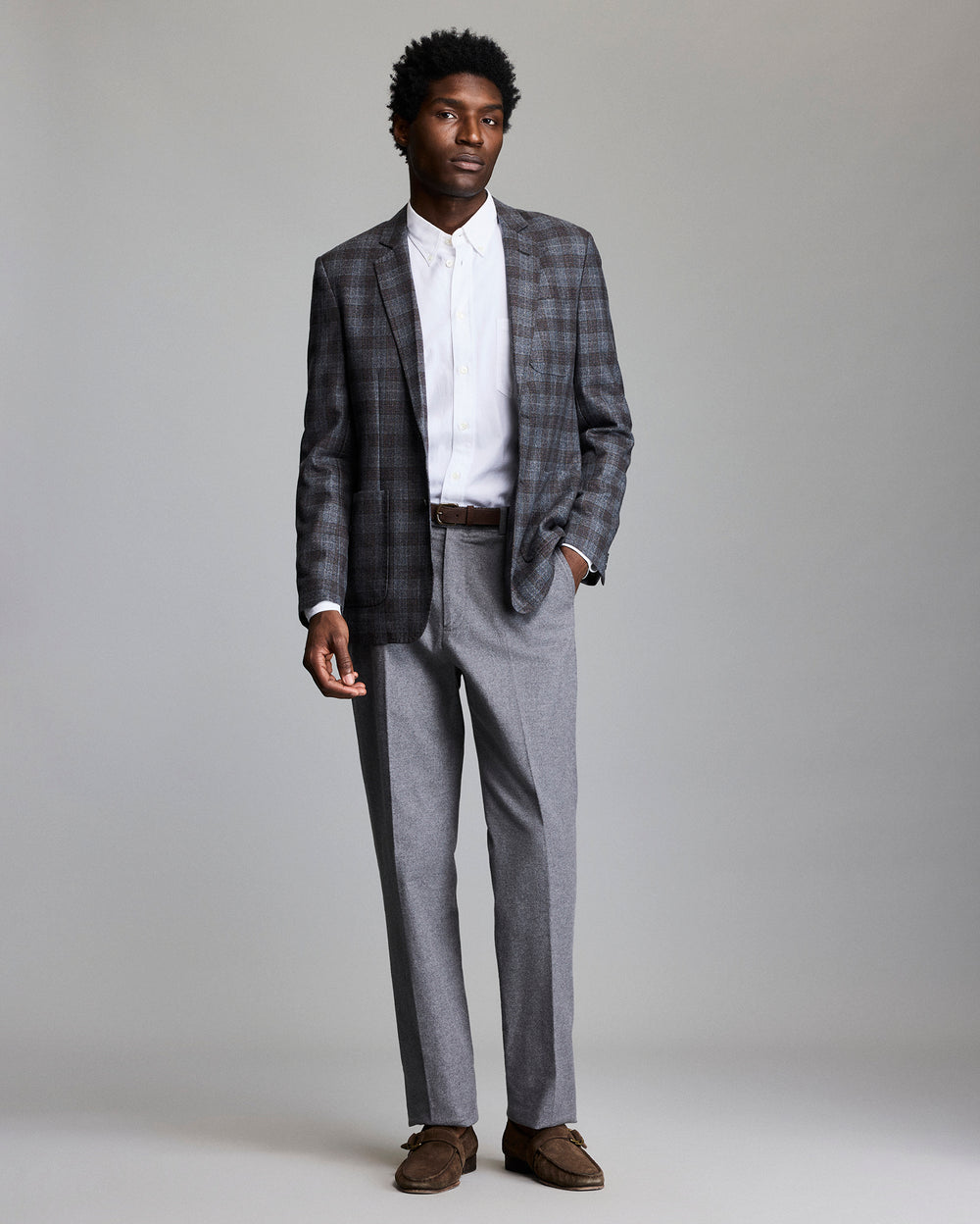 Model shows the fit of the jacket