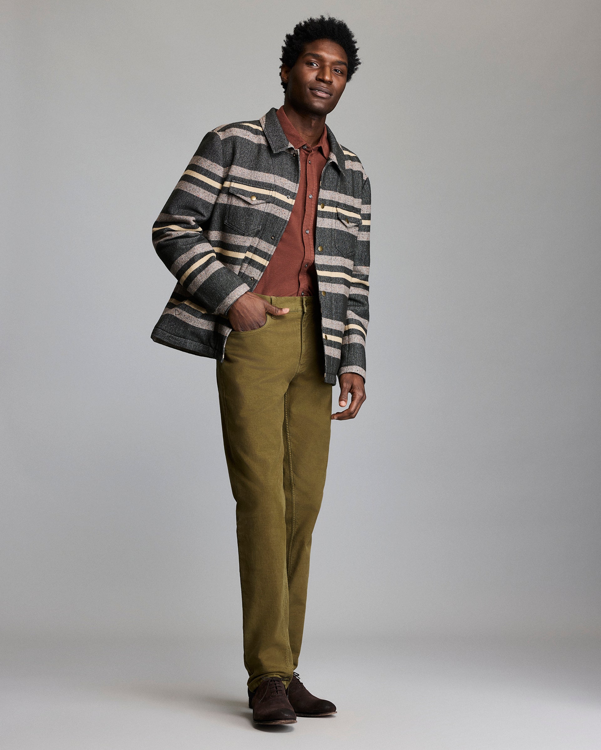 Model shows the jacket.