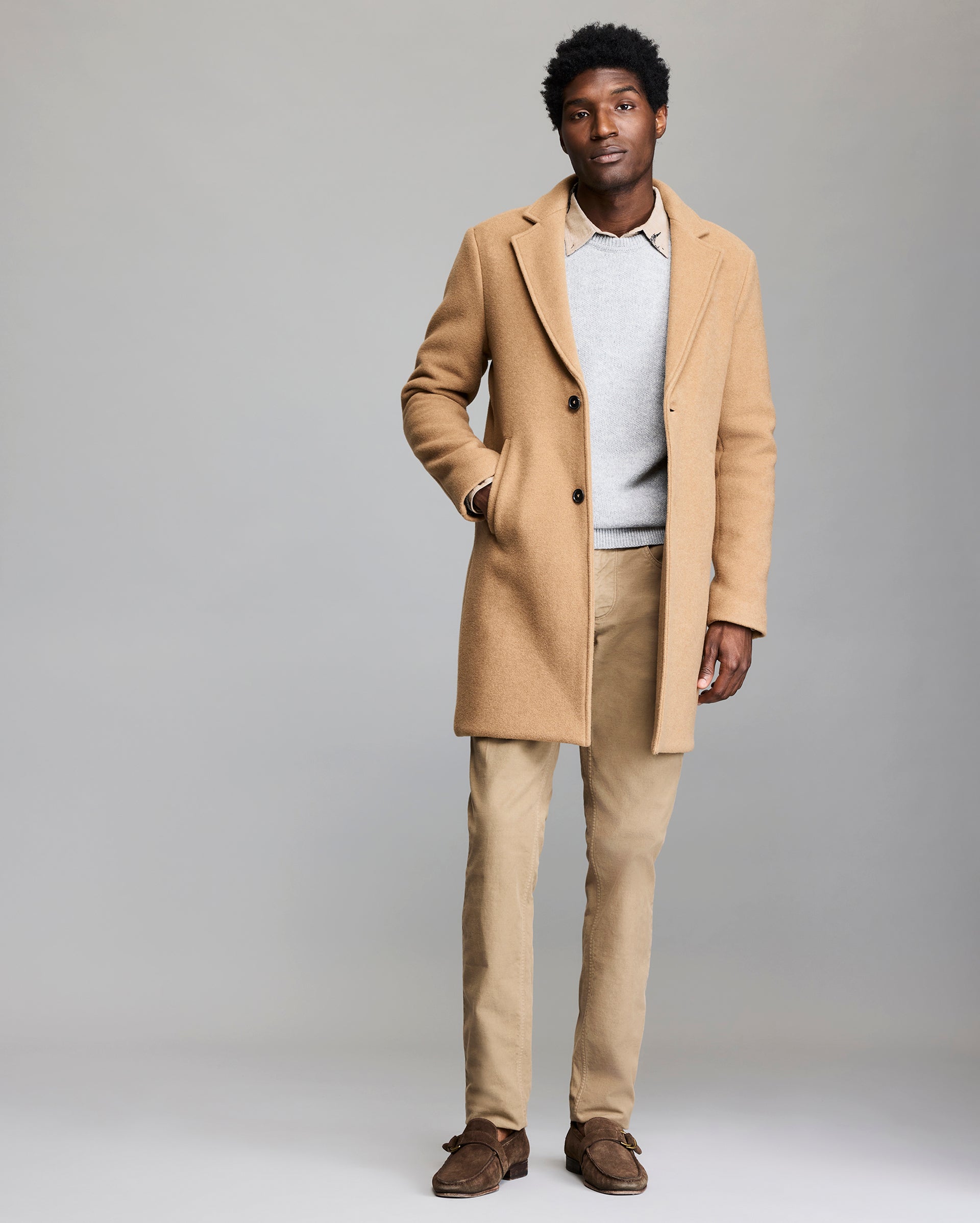 RECYCLED WOOL JORDAN COAT	CAMEL