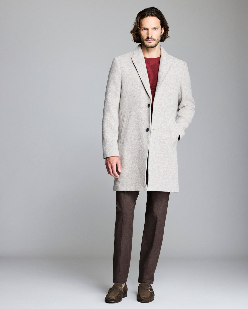 VIRGIN WOOL TWILL WALKING CAR COAT