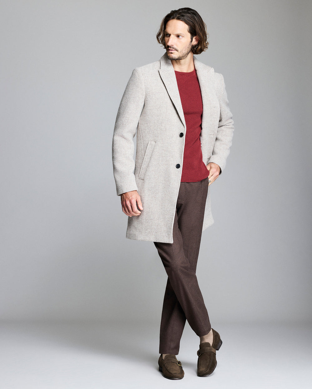 VIRGIN WOOL TWILL WALKING CAR COAT
