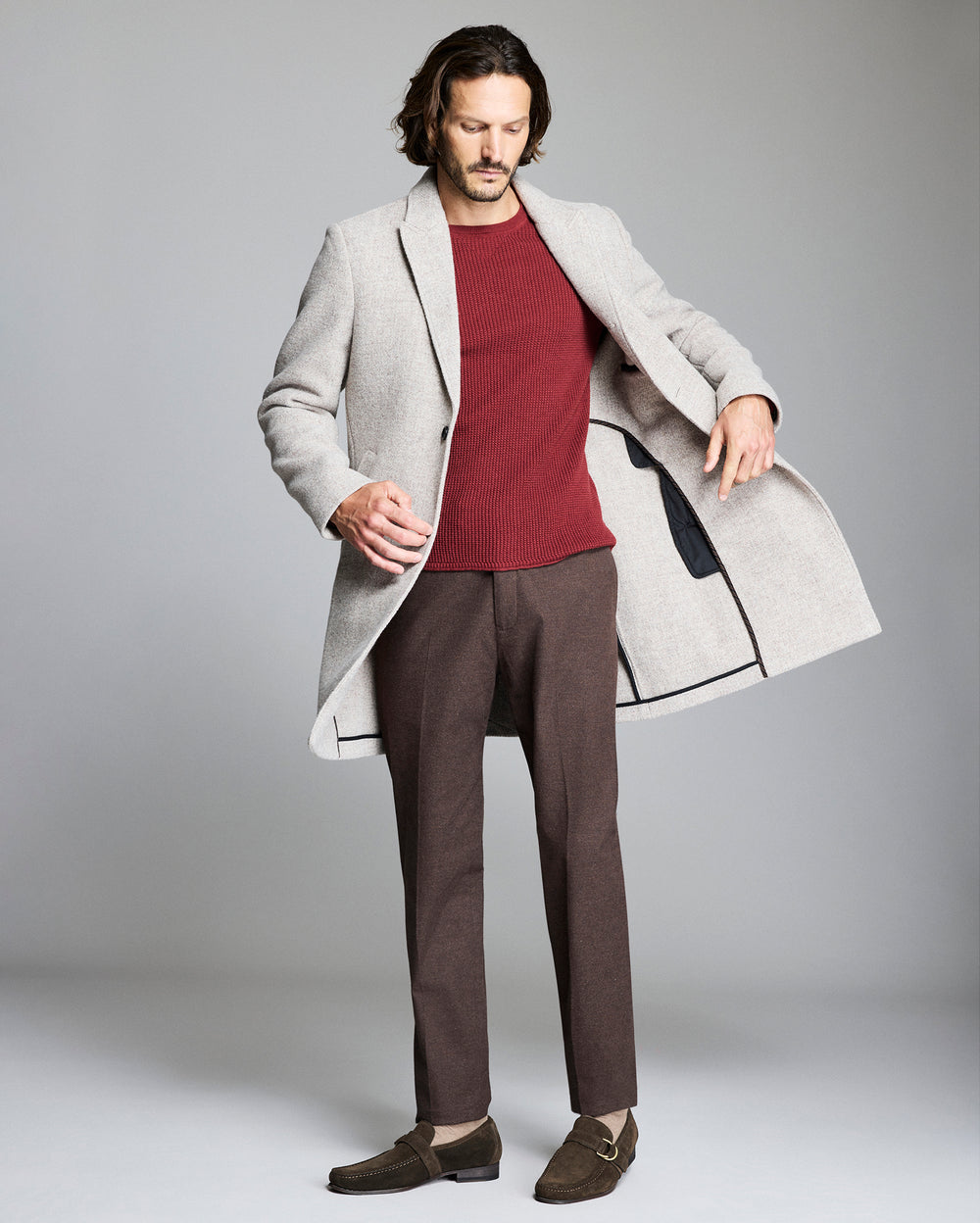 VIRGIN WOOL TWILL WALKING CAR COAT