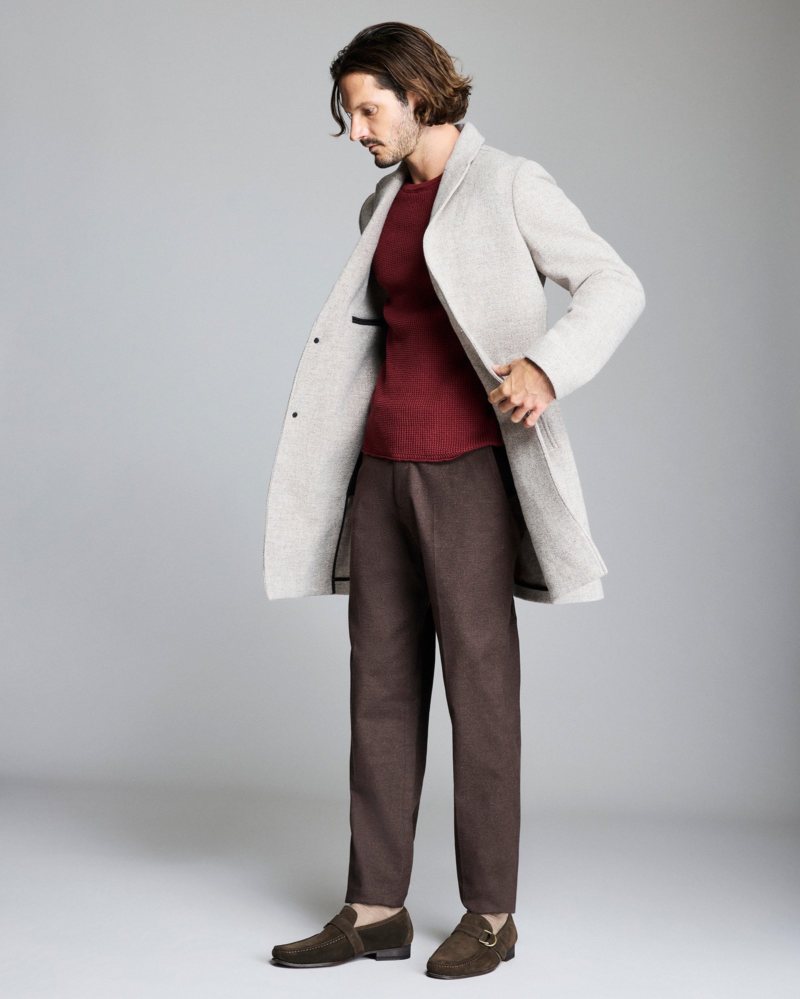 VIRGIN WOOL TWILL WALKING CAR COAT