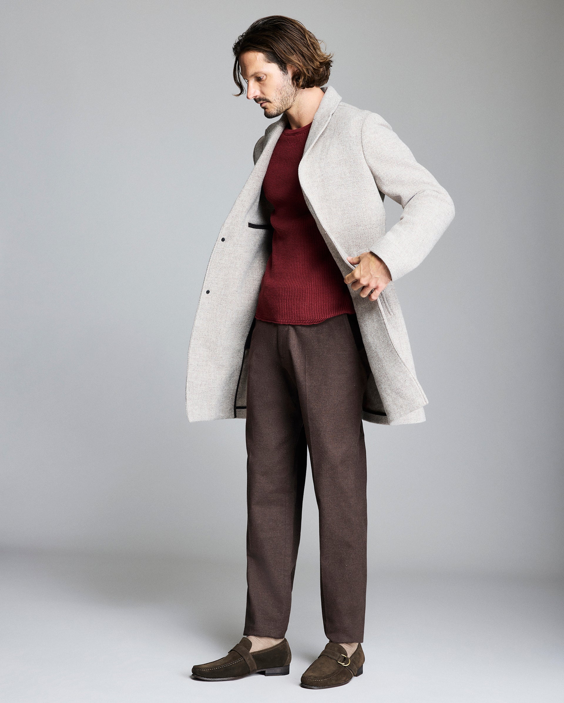 VIRGIN WOOL TWILL WALKING CAR COAT