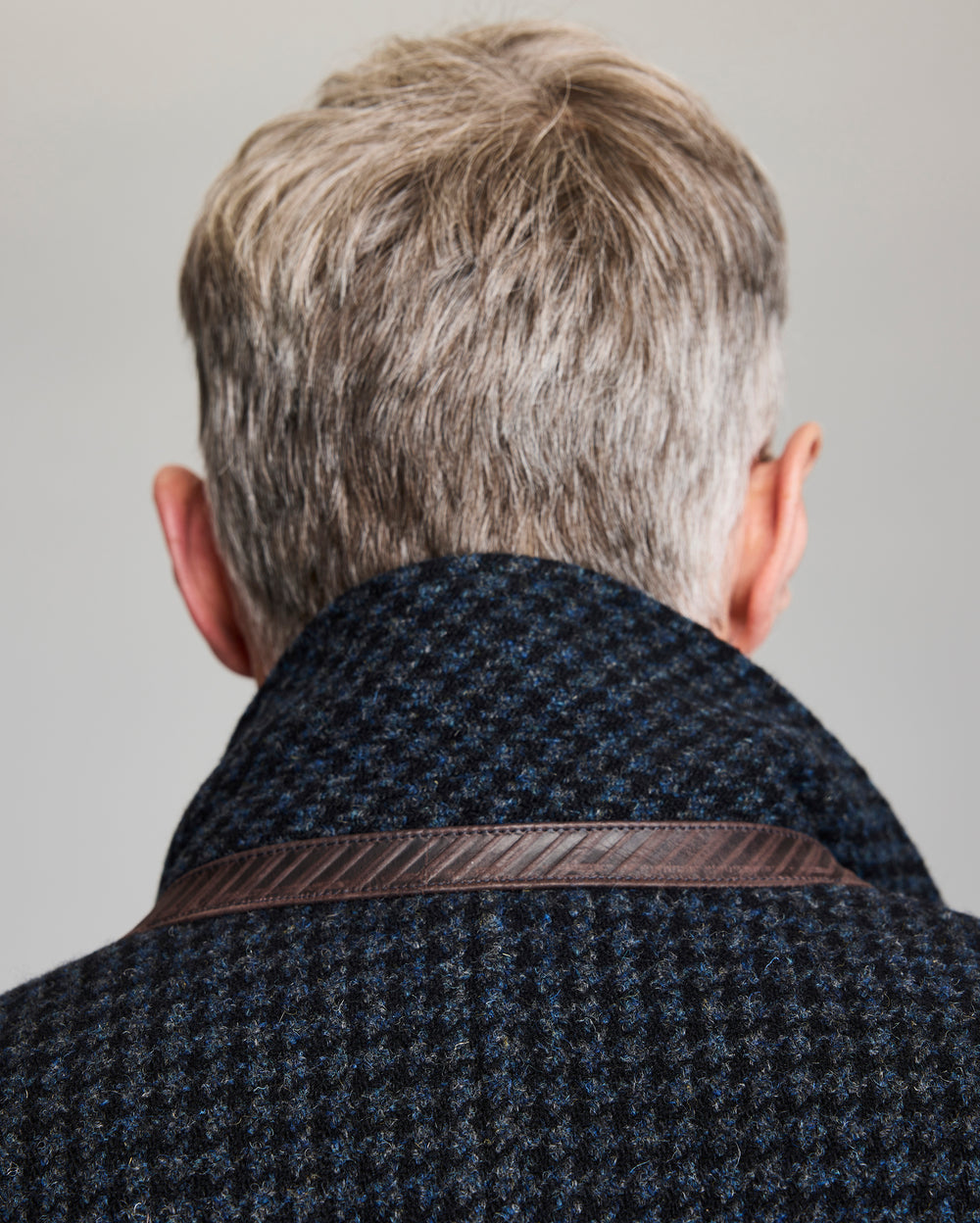 VIRGIN WOOL HOUNDSTOOTH WALKING CAR COAT