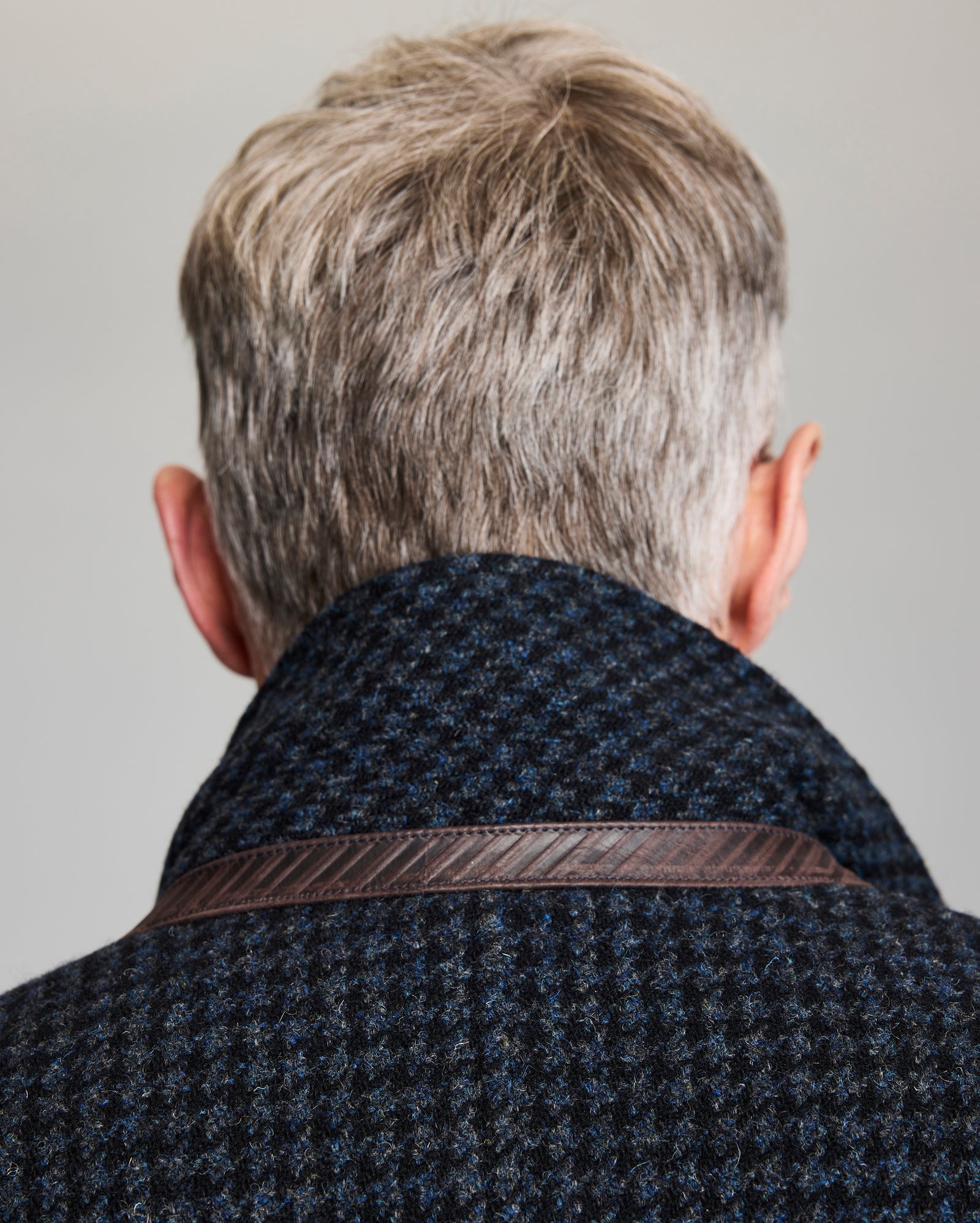 VIRGIN WOOL HOUNDSTOOTH WALKING CAR COAT