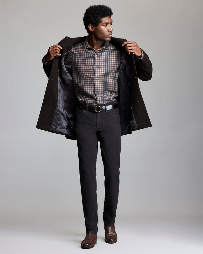 PLAID COOPER OVERCOAT	BROWN MULTI