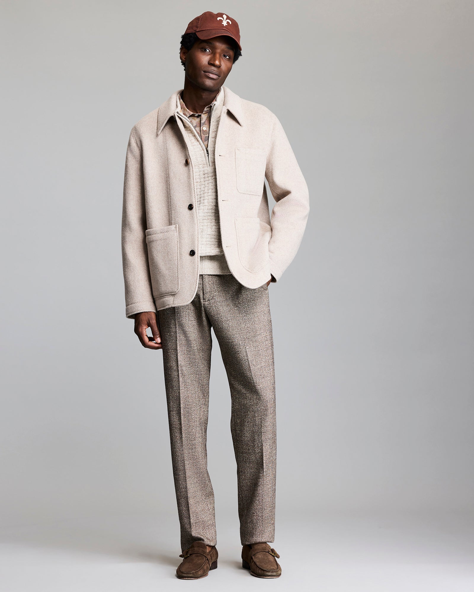 FELTED WOOL CHORE COAT	DOVE HEATHER