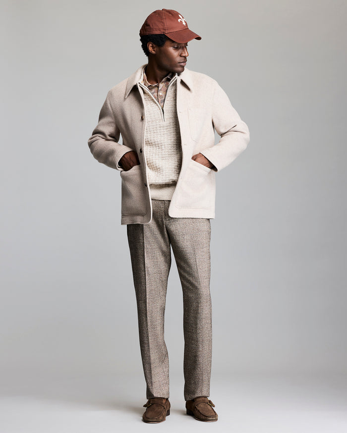 FELTED WOOL CHORE COAT	DOVE HEATHER