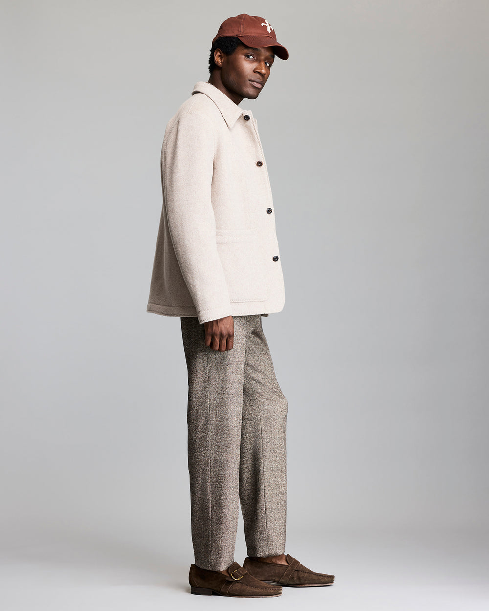 FELTED WOOL CHORE COAT	DOVE HEATHER