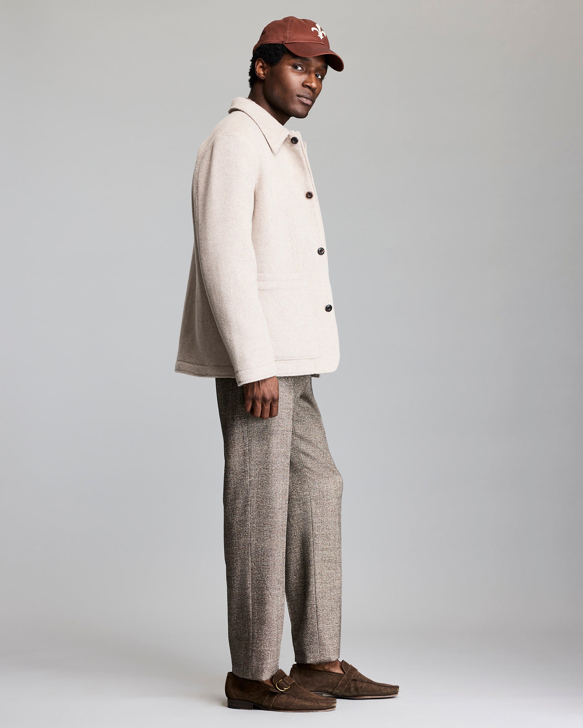 FELTED WOOL CHORE COAT	DOVE HEATHER