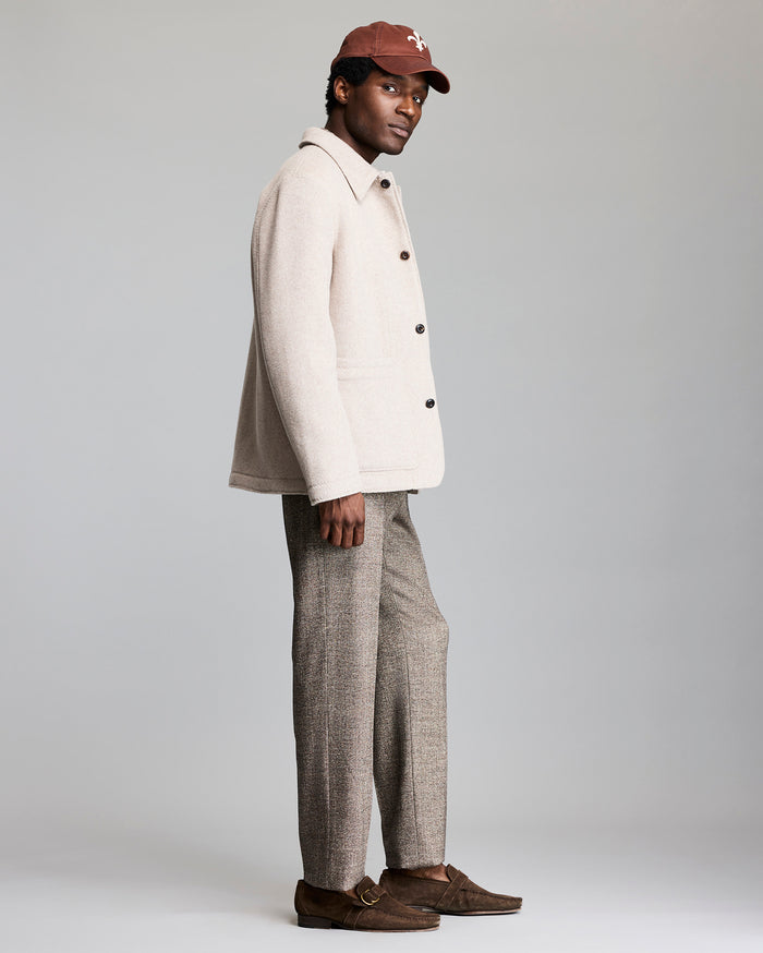 FELTED WOOL CHORE COAT	DOVE HEATHER
