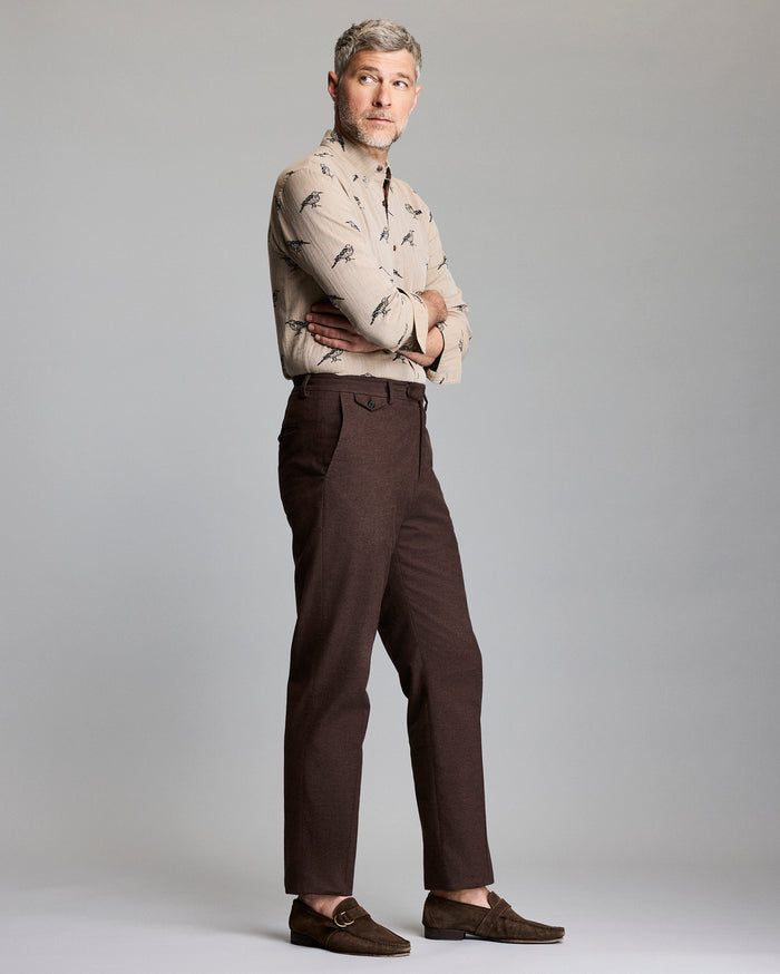 Flannel Flat Front Trouser