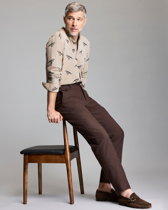 Slim Flannel Blend Flat Front Trouser Slim Flannel Blend Flat Front Trouser