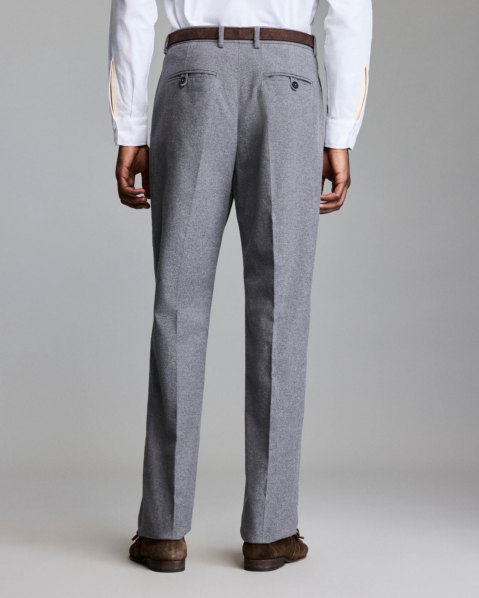 Billy Reid Flannel Flat Front Trouser, Grey Heather Billy Reid Flannel Flat Front Trouser, Grey Heather