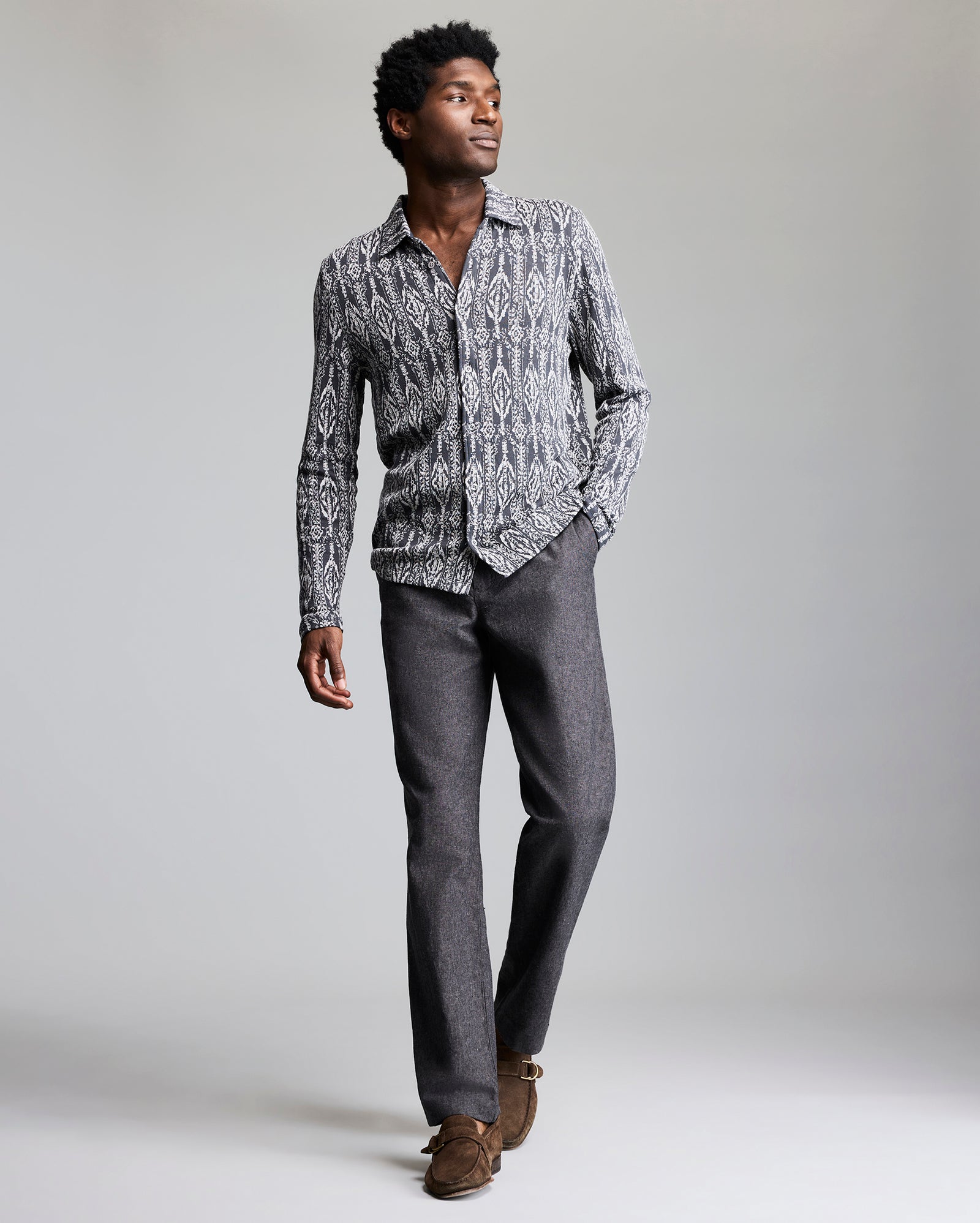 Chambray Flat Front Pant