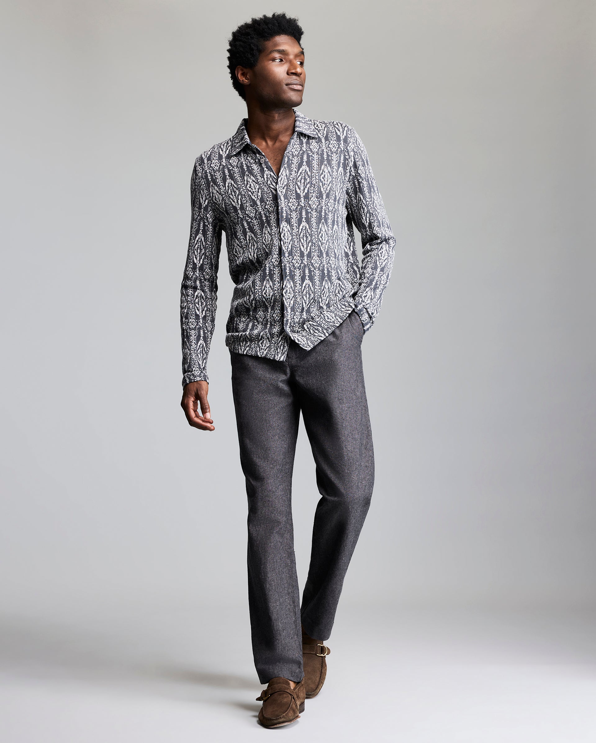 Chambray Flat Front Pant