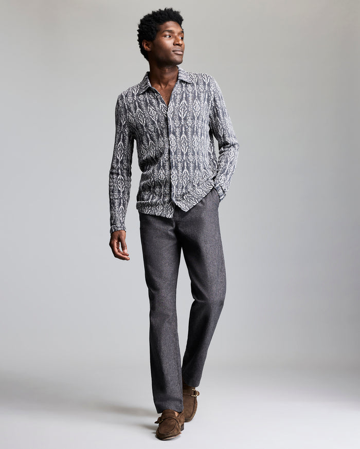 Chambray Flat Front Pant