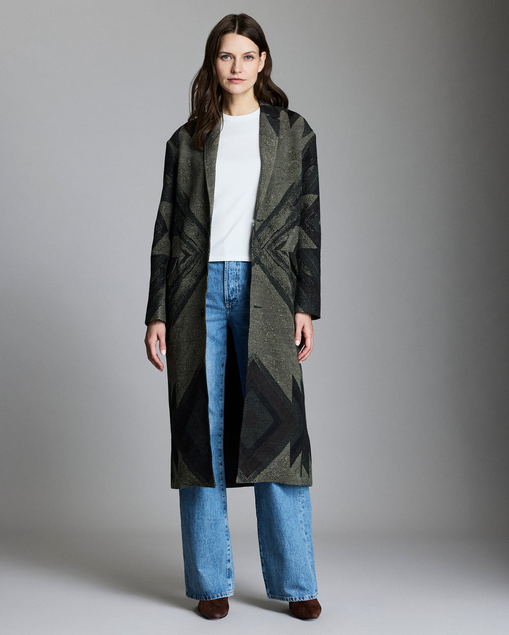 Plank Jacquard Overcoat