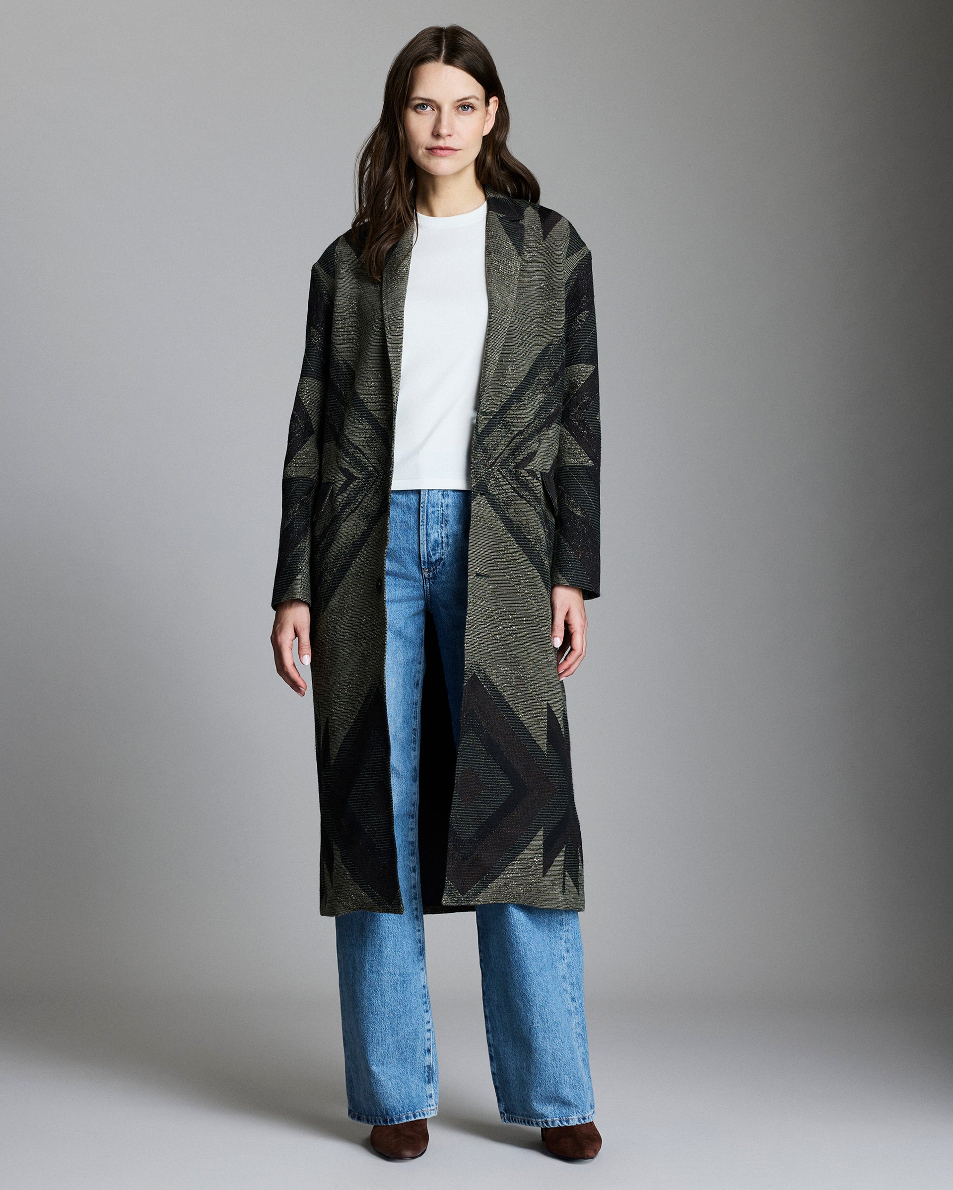 Plank Jacquard Overcoat