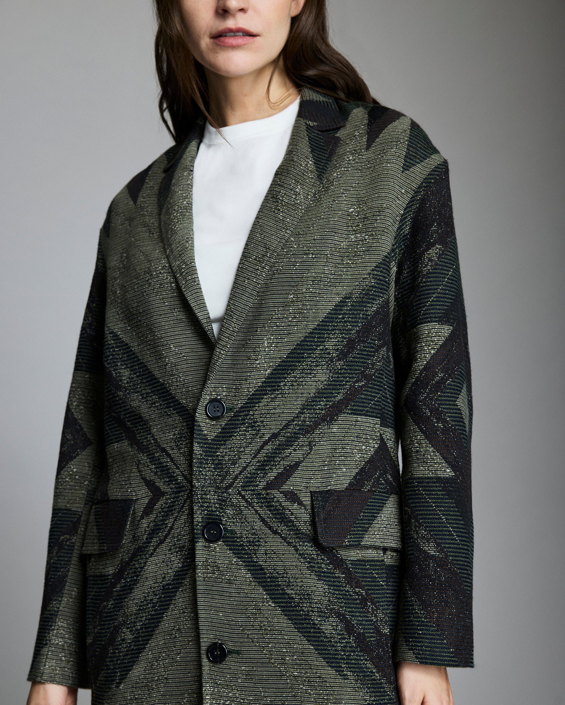Plank Jacquard Overcoat - Relaxed Oversized Fit | Billy Reid
