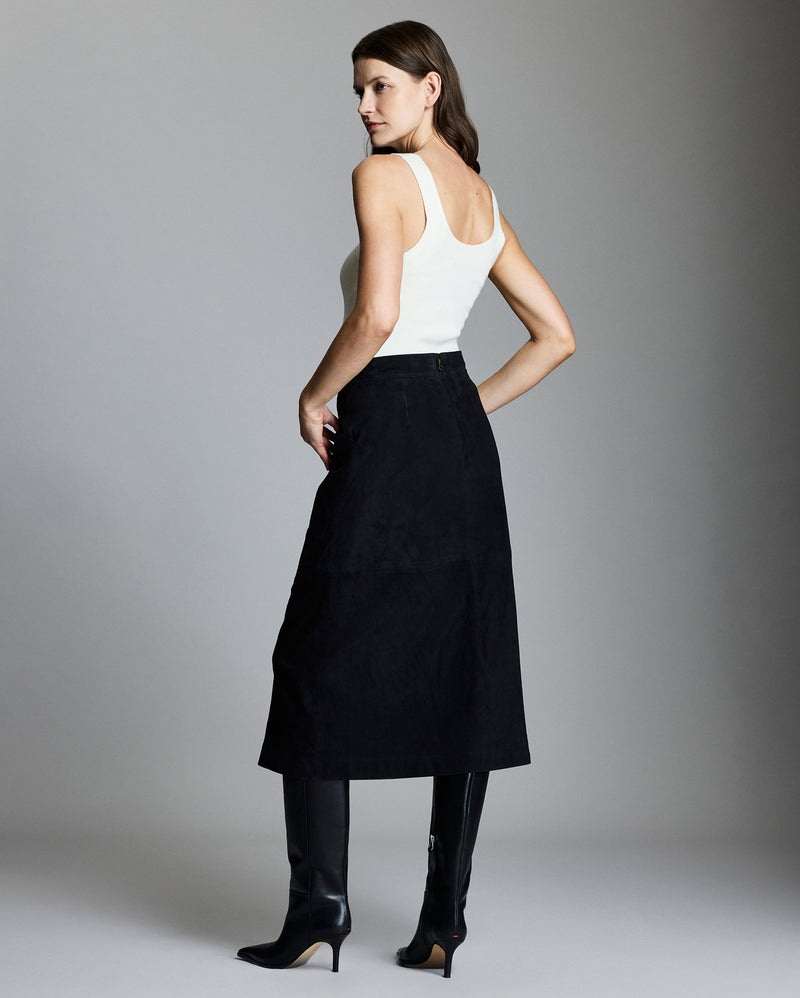A-Line Suede Skirt