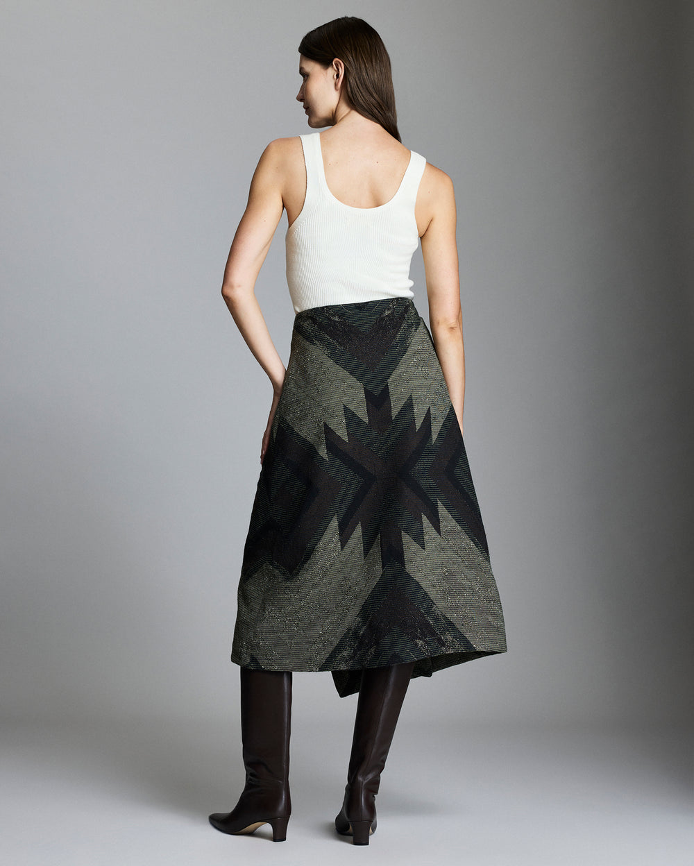 Plank Jacquard Wrap Skirt