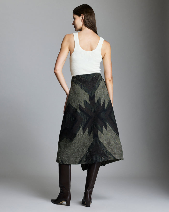 Plank Jacquard Wrap Skirt