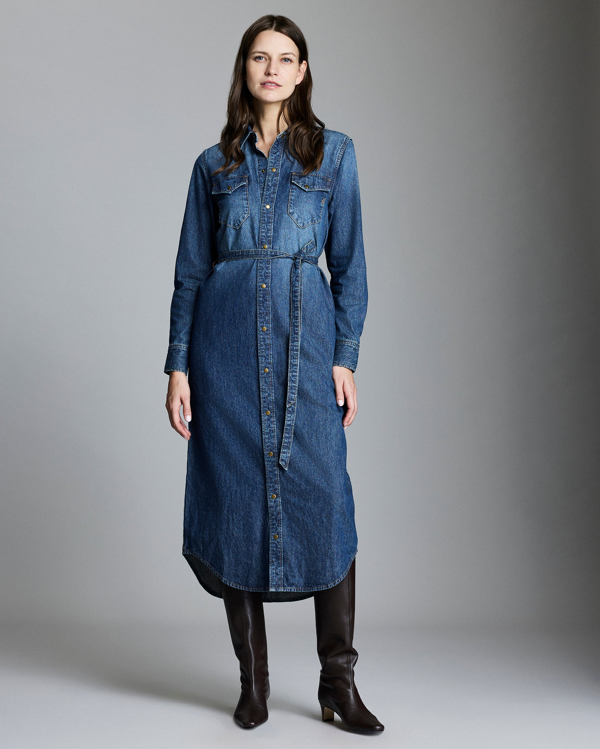 Shoals Denim Maxi Shirt Dress in Light Indigo | Billy Reid Shoals Denim Maxi Shirt Dress in Light Indigo | Billy Reid