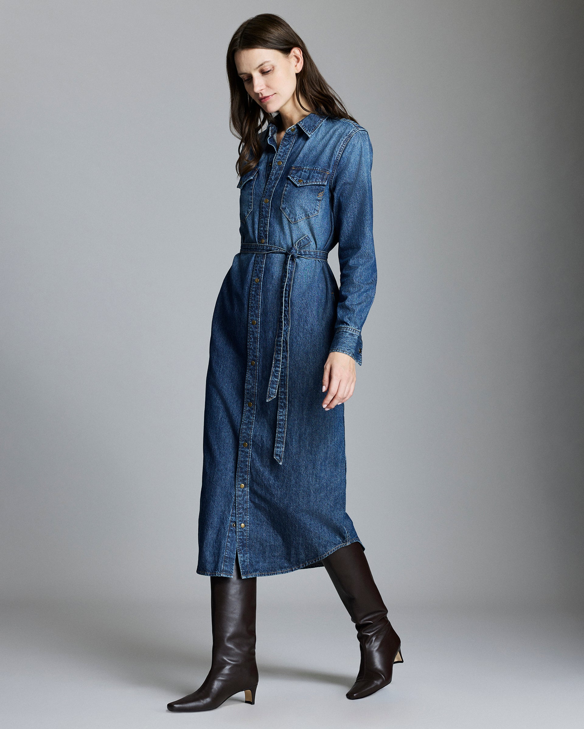 Shoals Denim Maxi Shirt Dress