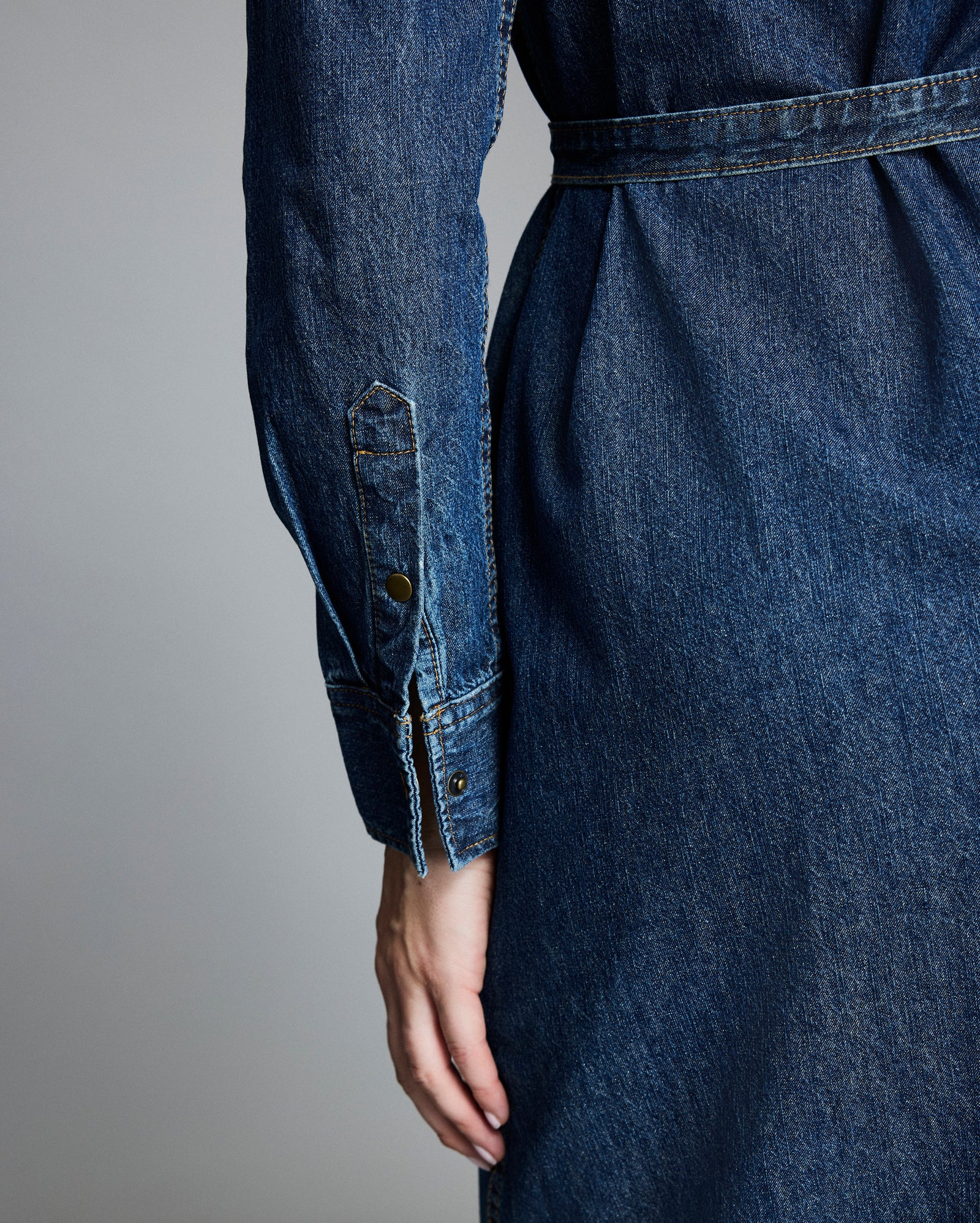 denim shirt long dress Denim A-Line Shirt Dress Small