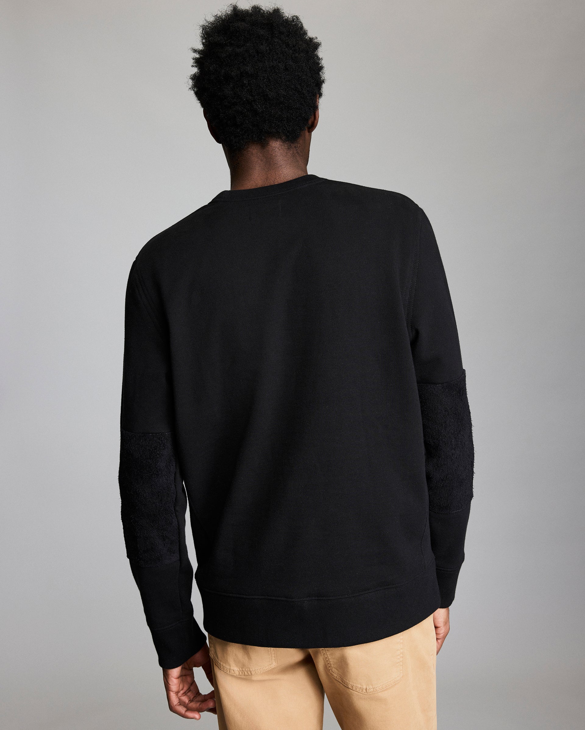 Dover Sweatshirt with Leather Elbow Patches | Billy Reid
