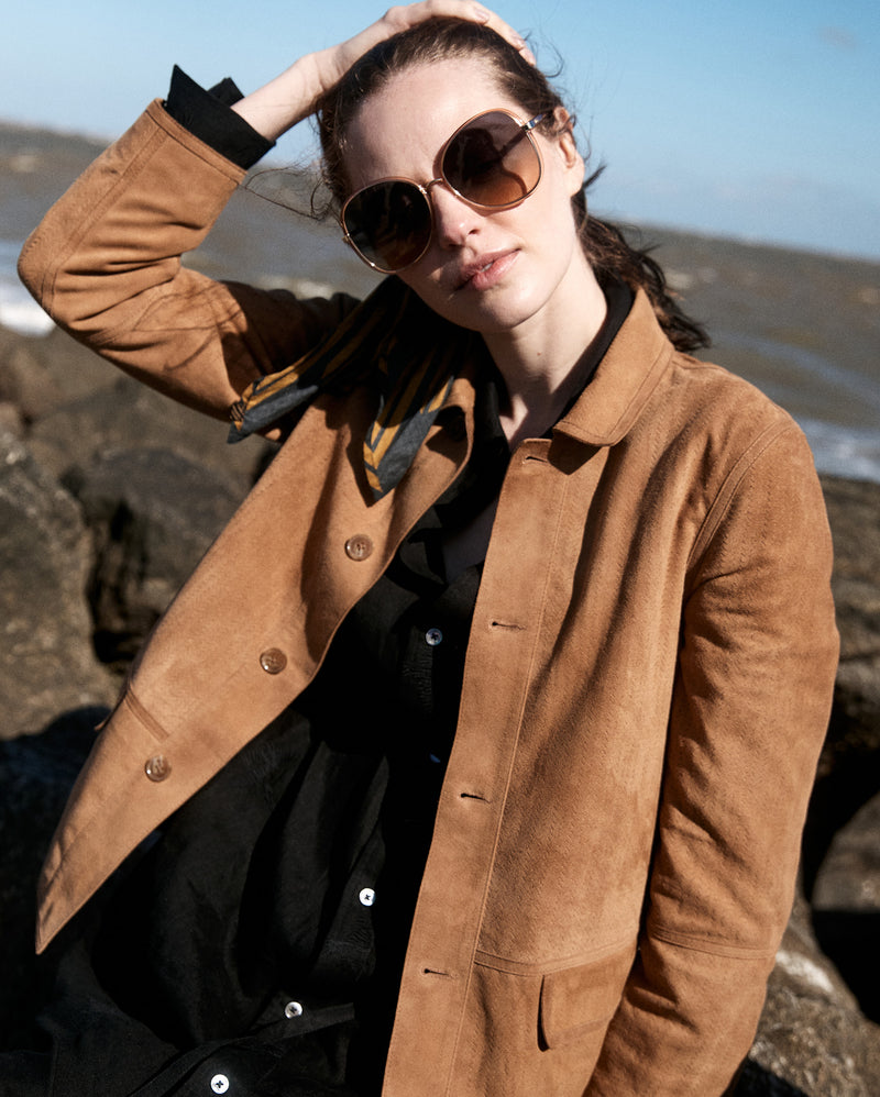 Perforated Suede Driving Jacket