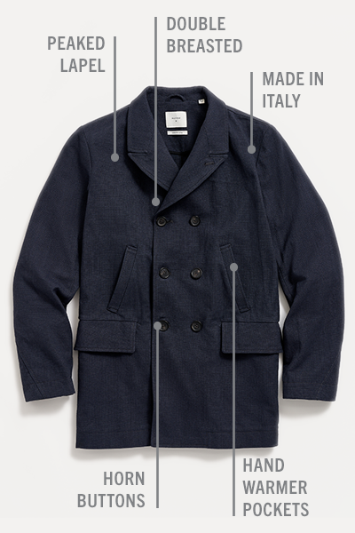 Bond Peacoat Iconic Style and Customer Favorite Available in Navy Billy Reid