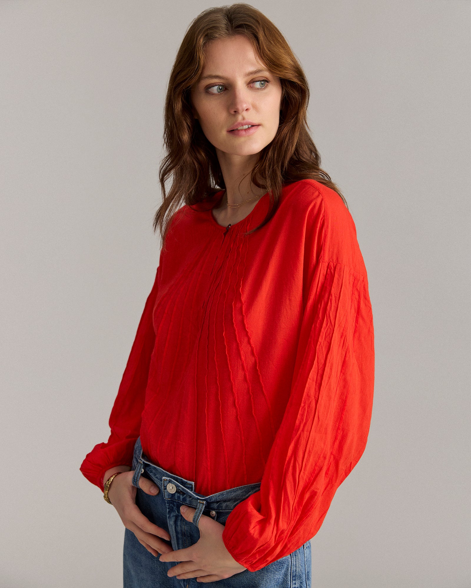 Sunray Pintuck Blouse