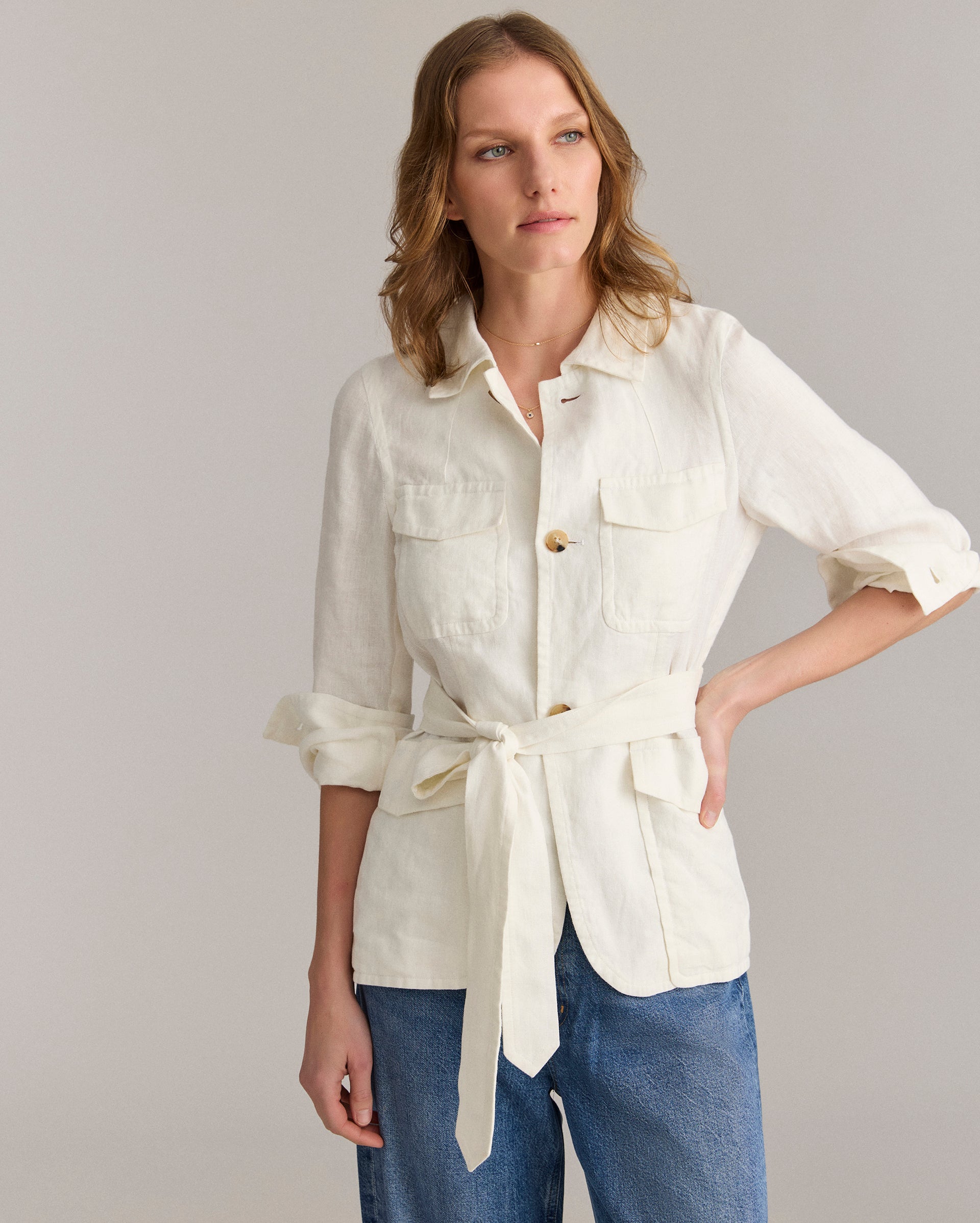 UND WAIST SHAPE SHIRT JACKET
