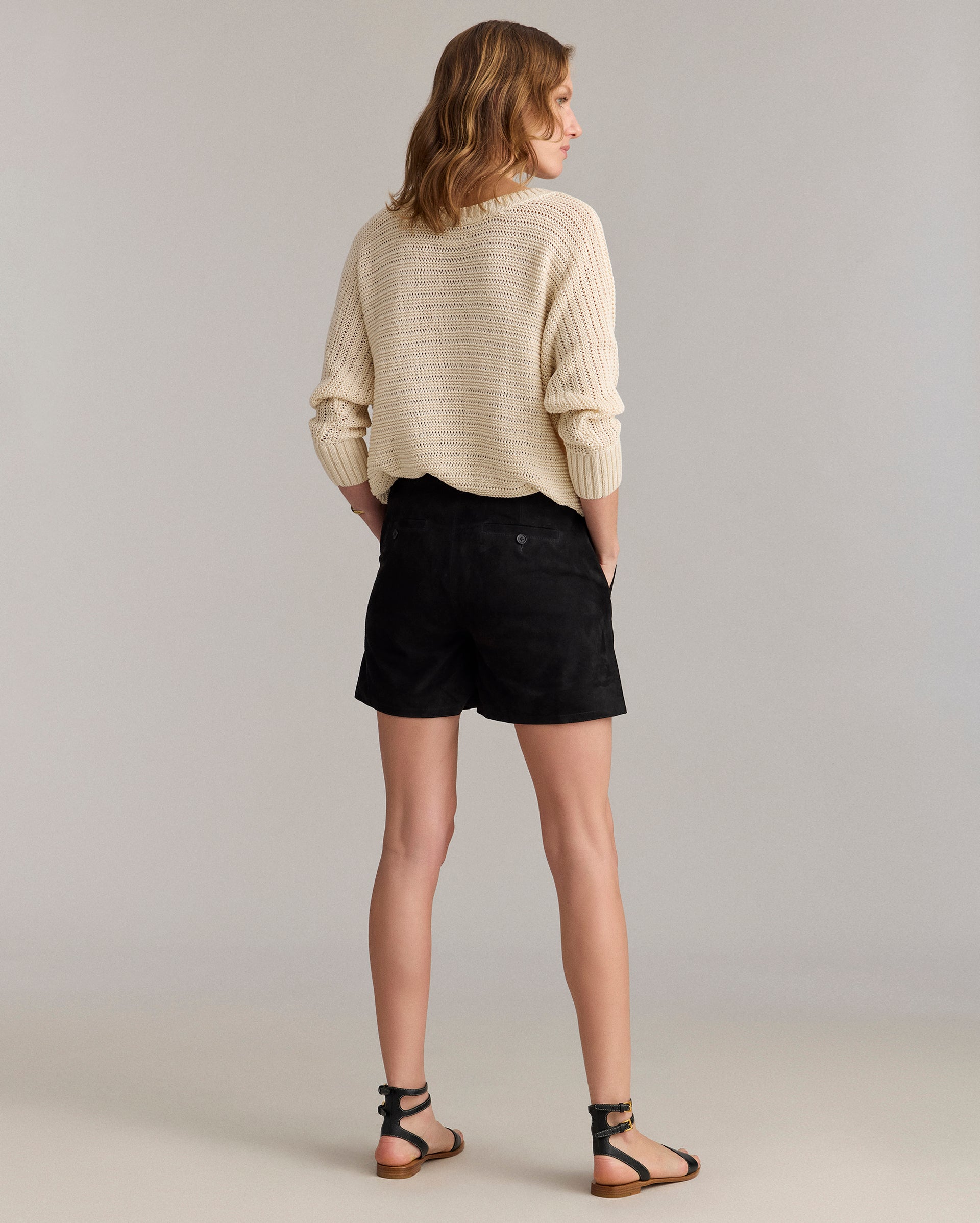 Supple Goat Suede Mid Rise Shorts | Billy Reid