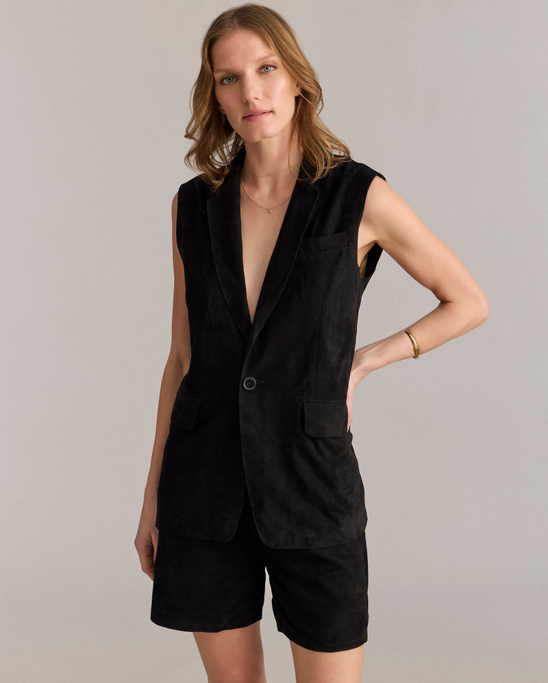 Suede Blazer Vest