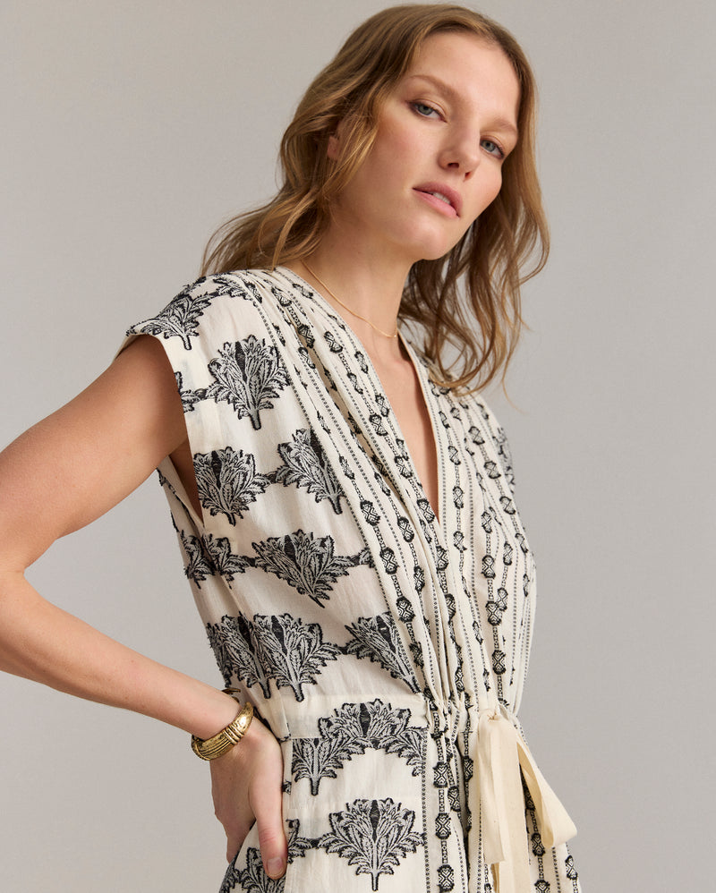 Jacquard Cinched Waist Dress