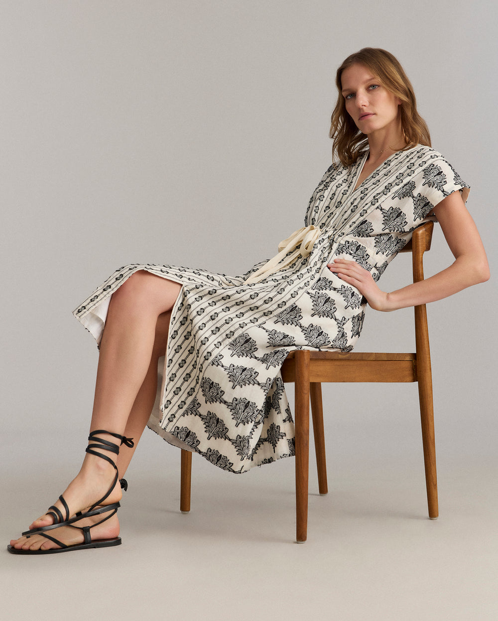 Jacquard Cinched Waist Dress