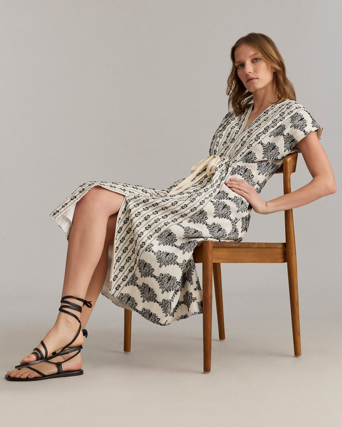 Jacquard Cinched Waist Dress