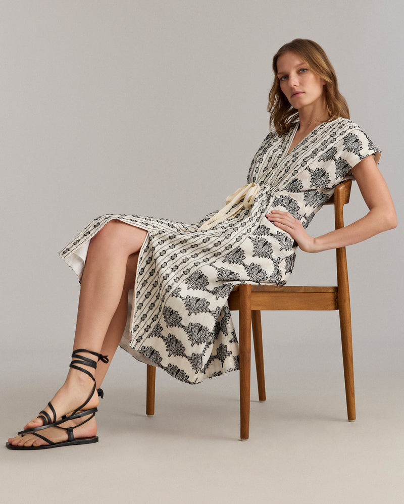 Jacquard Cinched Waist Dress