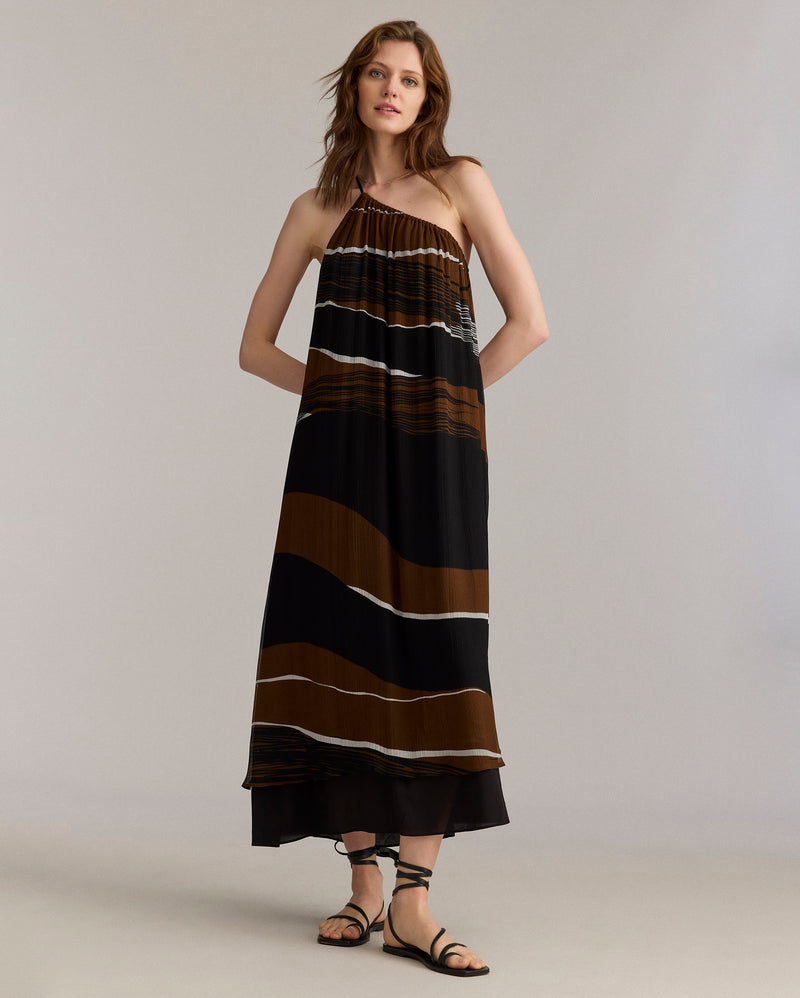Desert Wave Silk Cocktail Dress