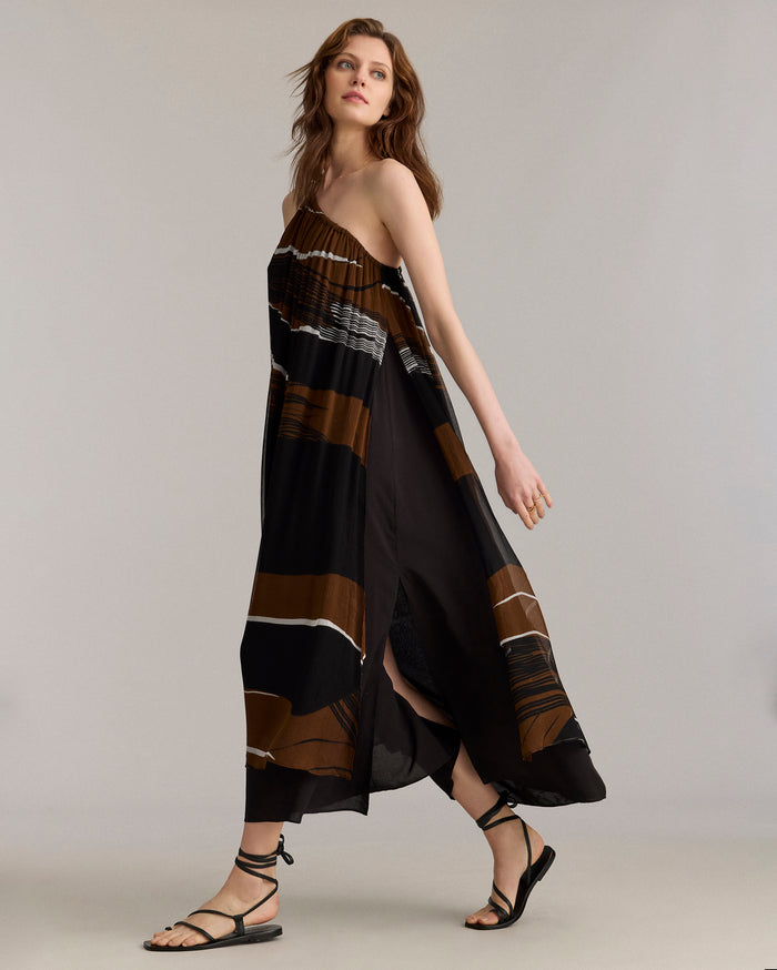 Desert Wave Silk Cocktail Dress